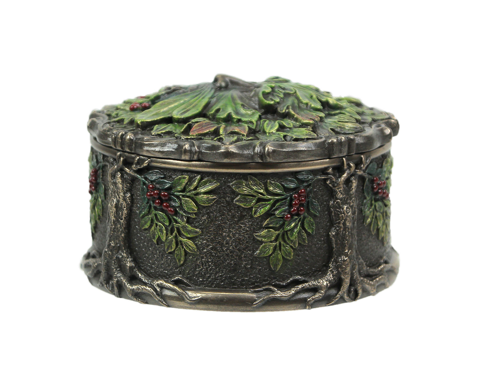 Trinx Celtic Green Man Harvest Berry Metallic Bronze Finished Trinket Box Wayfair Canada